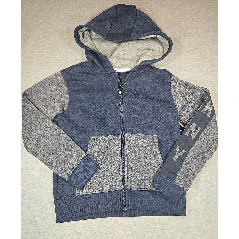 DKNY Boys Size‎ 2T 2pc Full Zip Sweatshirt Jogger Outfit Set Blue Khaki NWT